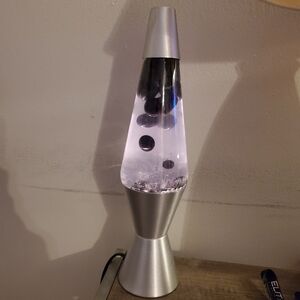 Vtg 1990s Lava-Simplex Lava Lite Lamp Light Fixture Purple Tint Black Lava